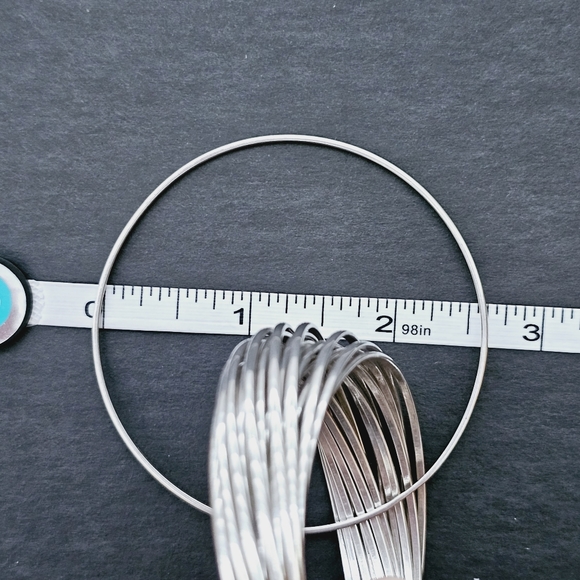 Rare Silpada Sterling Silver 21 Bangle Salute Interlocking Bracelet SMALL B2961 - Picture 11 of 13